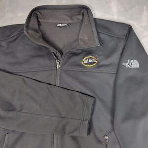 The North Face Jacket Mens‎ XL Black Windwall Soft Shell Full-Zip Mikes Logo MHL